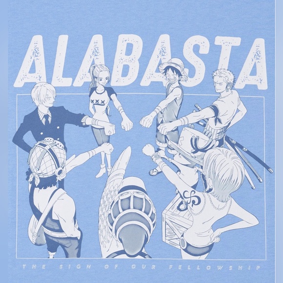 UNIQLO LIGHT BLUE ONE PIECE- ALABASTA ARC Graphic Tee - Picture 3 of 5